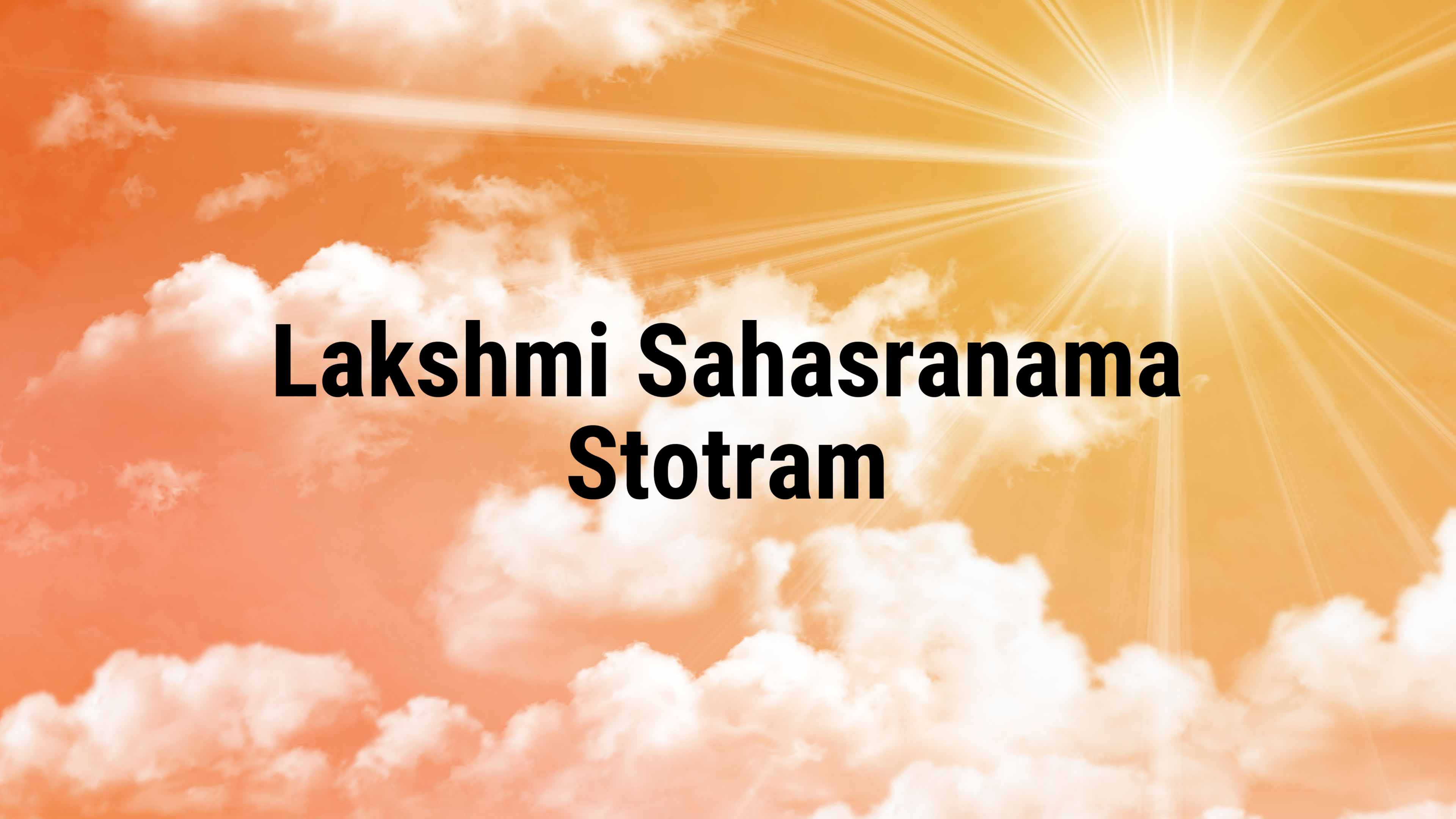 Lakshmi Sahasranama Stotram